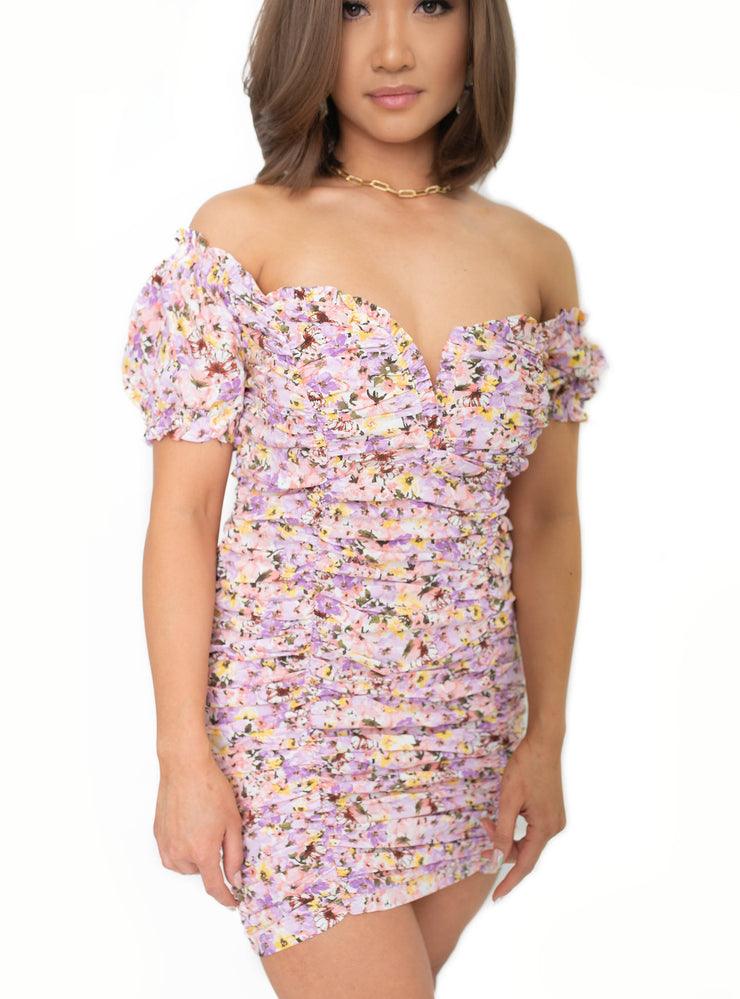 Scarlett Floral Ruched Dress