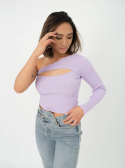 Ava Front Cut Off Knit Top