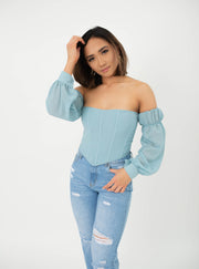 Erin Corset Style Longsleeve Top