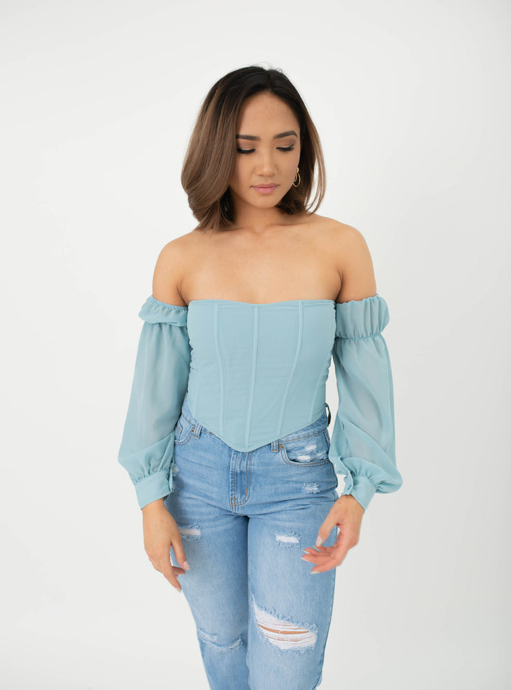 Erin Corset Style Longsleeve Top