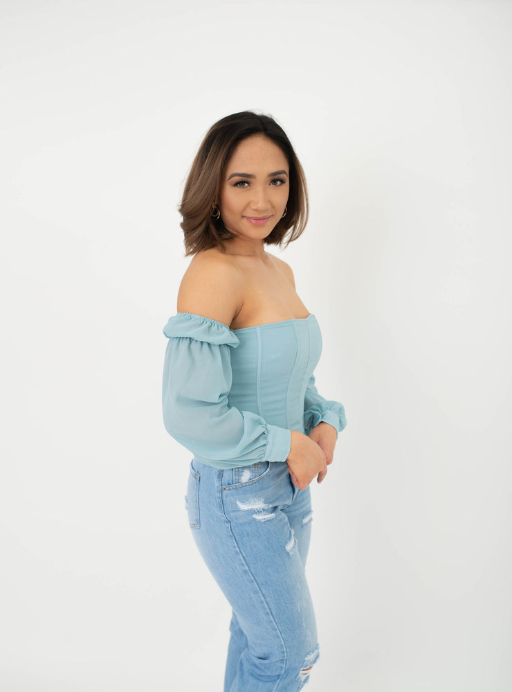 Erin Corset Style Longsleeve Top