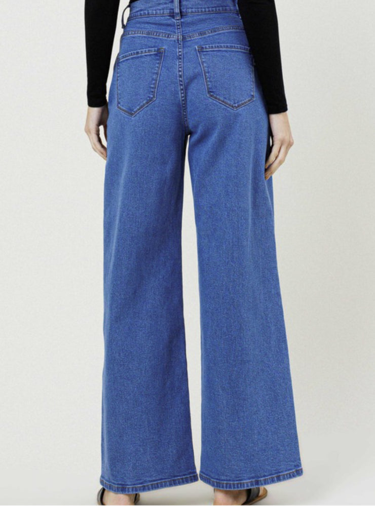 Lexi Pleated High Rise Wide leg Jeans