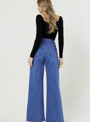 Lexi Pleated High Rise Wide leg Jeans